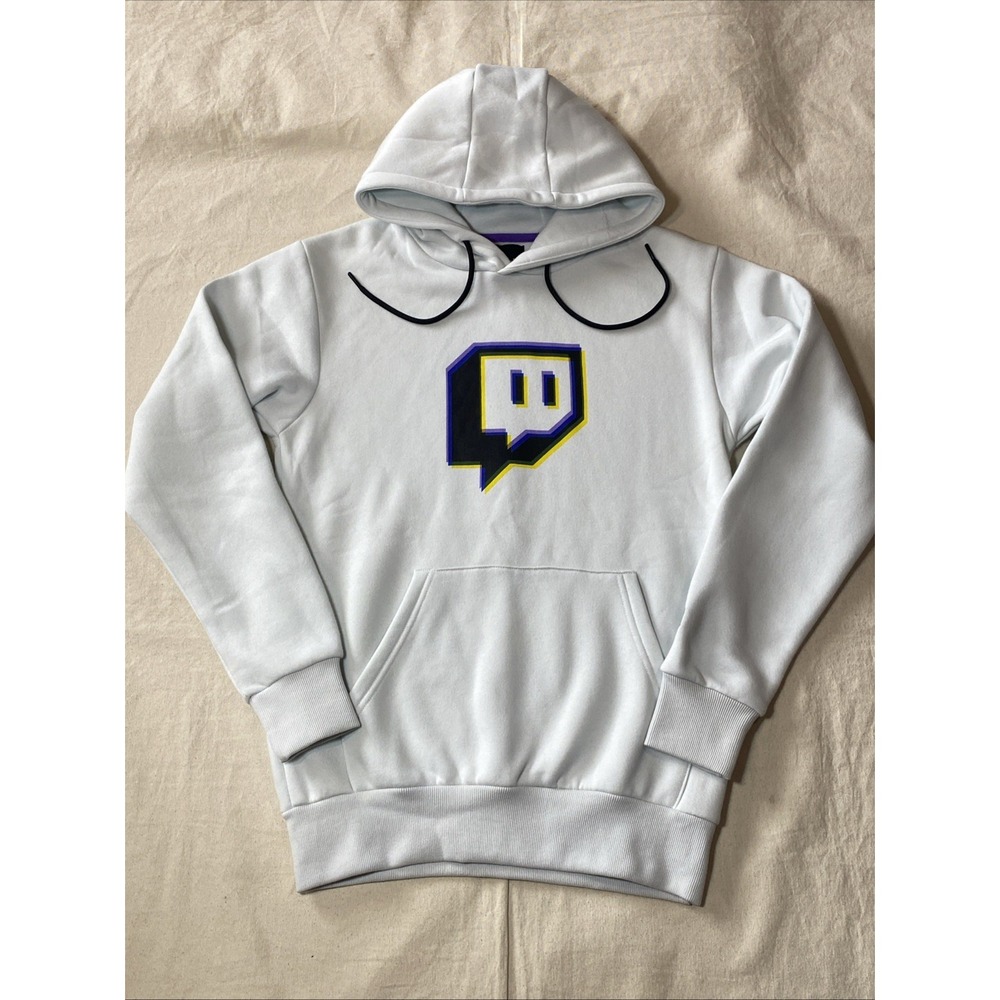 Twitch Graphic Hoodie Sweatshirt Size Small White Twitch Logo NWOT.